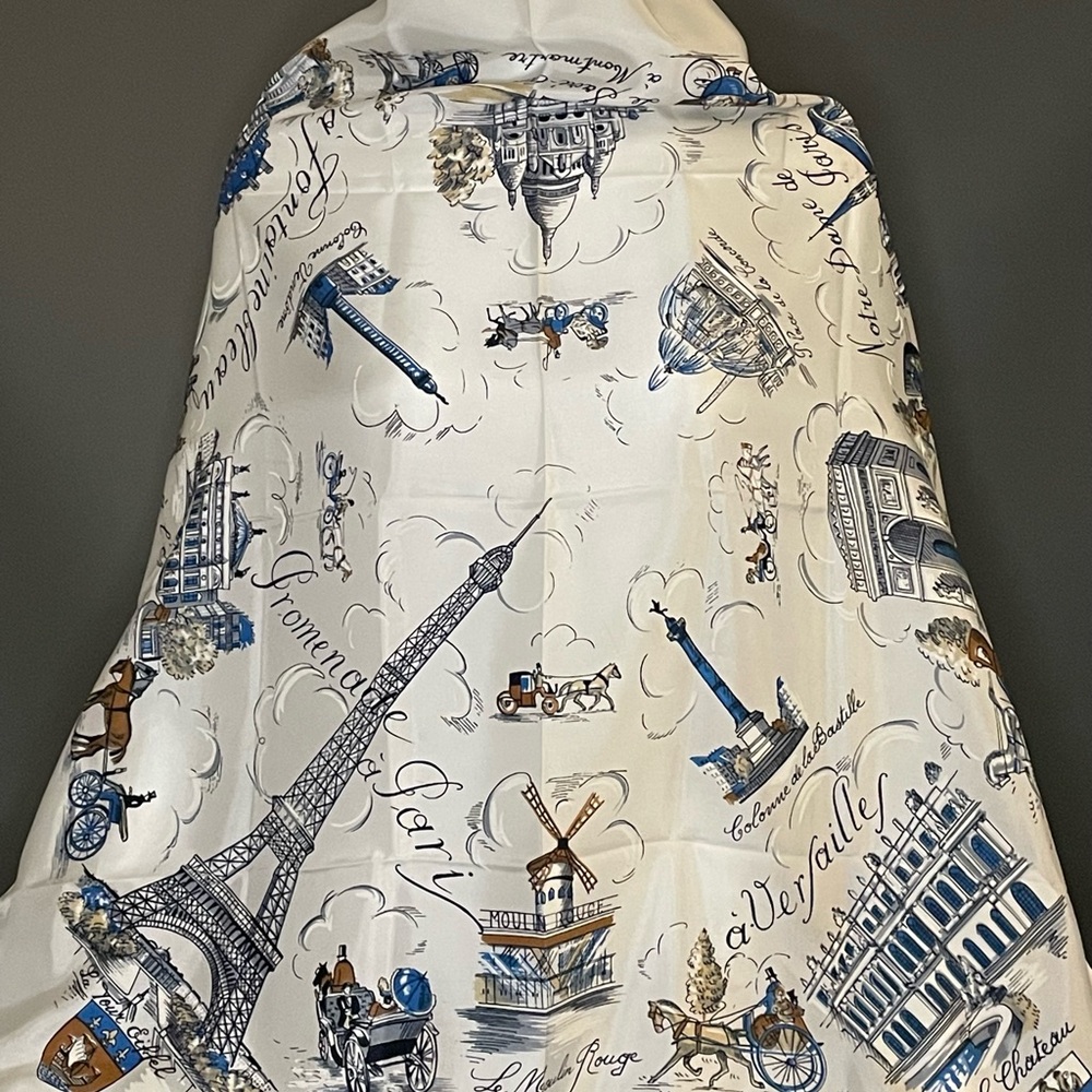 Rare Vintage Paris Souvenir Scarf Unworn Near Mint Condition 31 In - Picture 4 of 10